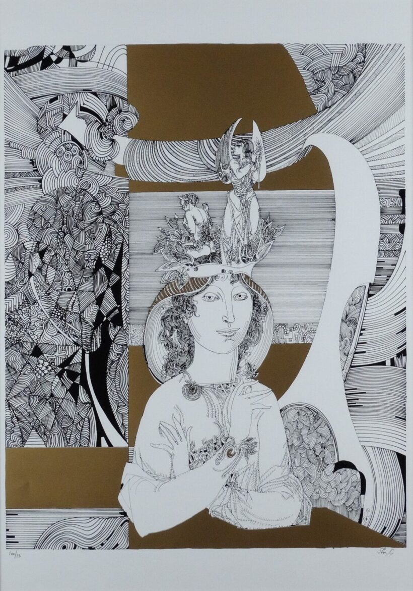 Szász Endre (1926-2003) : Hölgy fejdísszel - Image 2