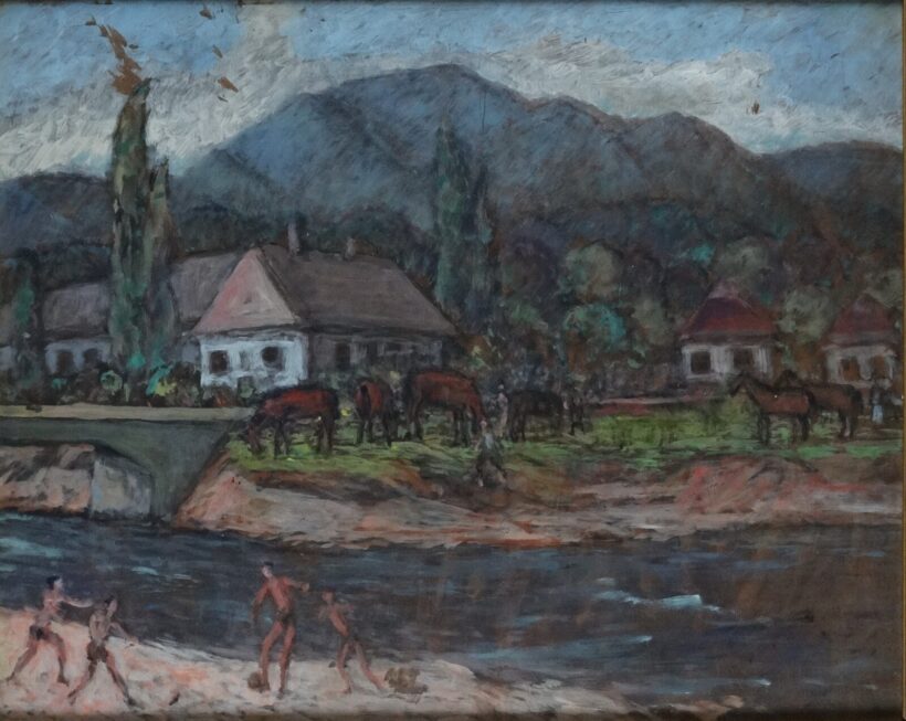 Udvardy Ignác (1877-1961) : Nagybányai patakparton, 1960