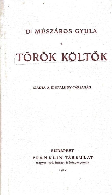 Mészáros Gyula Mészáros Gyula: Török költők.
