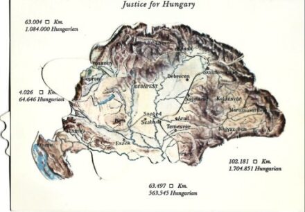 Justice for Hungary.  Justice for Hungary. Színes, mechanikus irredenta képeslap.