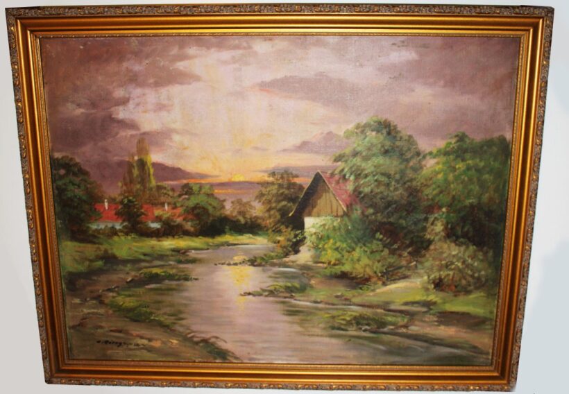 Méray Gyula(? - ?): Naplemente.  Méray Gyula (? - ?): Naplemente. Jelzett, b.l.