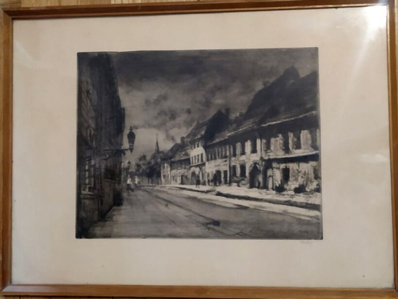 Élesdy István (1912 - 1987): Budai utca részlet. Élesdy István (1912 - 1987): Budai utca részlet. Rézkarc. Jelzett, j.l.