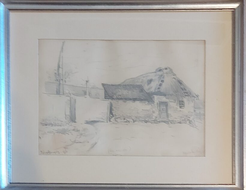Pörge Gergely (1858-1930): Régi csárda, Rákospalota.  Pörge Gergely (1858-1930): Régi csárda, Rákospalota. Jelzett, b.l. 1916.
