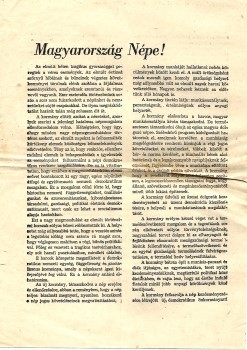Ezerkilencszázötvenhat. Magyarország népe!  Ezerkilencszázötvenhat. Magyarország népe! A Magyar Dolgozók Pártja Központi Vezetőségének szórólapja.
