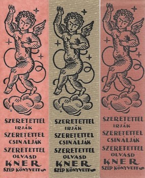 Könyvjelző. Kner könyvjelzők Divéky József grafikájával. Könyvjelző. Kner könyvjelzők Divéky József grafikájával, 3 db.