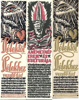 Könyvjelző. Kner könyvjelzők Örkényi Antal grafikájával. Könyvjelző. Kner könyvjelzők Örkényi Antal grafikájával, 3 db.