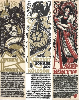 Könyvjelző. Kner könyvjelzők Örkényi Antal grafikájával. Könyvjelző. Kner könyvjelzők Örkényi Antal grafikájával, 3 db.