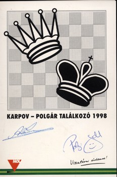 Karpov - Polgár találkozó 1998.  Karpov - Polgár találkozó 1998. Számozott, aláírt példány.
