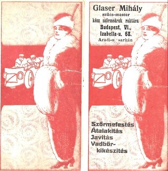Számolócédula. A modern nő. Számolócédula. A modern nő. A Klein és Fleischner nyomtatványkereskedés dekoratív számolócédulája, 2 db.