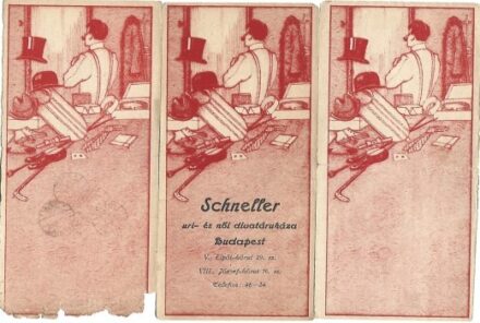 Számolócédula. Ruhapróba.  Számolócédula. Ruhapróba. A Klein és Fleischner nyomtatványkereskedés dekoratív számolócédulája, 3 db.