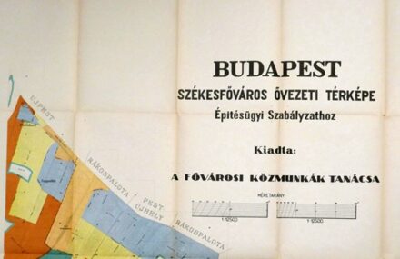 Budapest Székesfőváros övezeti térképe. Építésügyi Szabályzathoz.  Budapest Székesfőváros övezeti térképe. Építésügyi Szabályzathoz. Kiadta: a Fővárosi Közmunkák Tanácsa.
