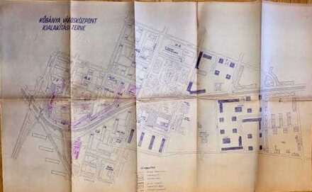 Kőbánya Városközpont kialakítási terve.  Kőbánya Városközpont kialakítási terve. 1970-es évek.