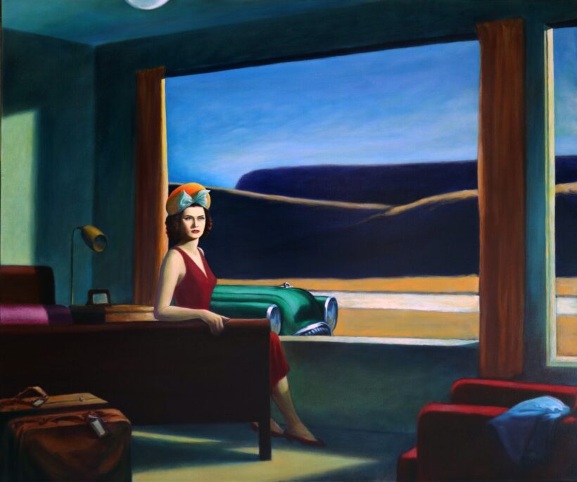 drMáriás (1966-): Karády Katalin Edward Hopper műtermében várakozik, 2022