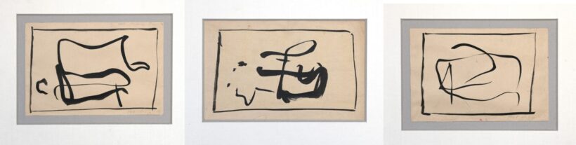 Hortobágyi Endre (1941-1998): Kompozíció I., II., III., 1961, 1962, 1963