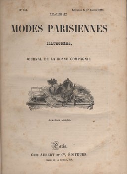 Folyóirat. Les Modes Parisiennes illustrées. 1853.  Folyóirat. Les Modes Parisiennes illustrées. 1853. Dixiéme année. Texte.