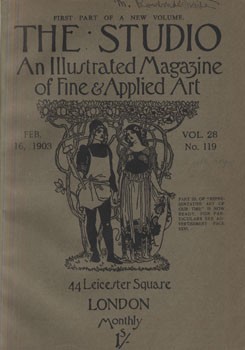 Folyóirat. The Studio. 1903.  Folyóirat. The Studio. 1903. An Illustrated Magazine of Fine and Applied Art. Vol. 28-30. (I-III. kötet.) Marion Bourbon del Monte (1872-1960) márkiné possessori bejegyzésével.