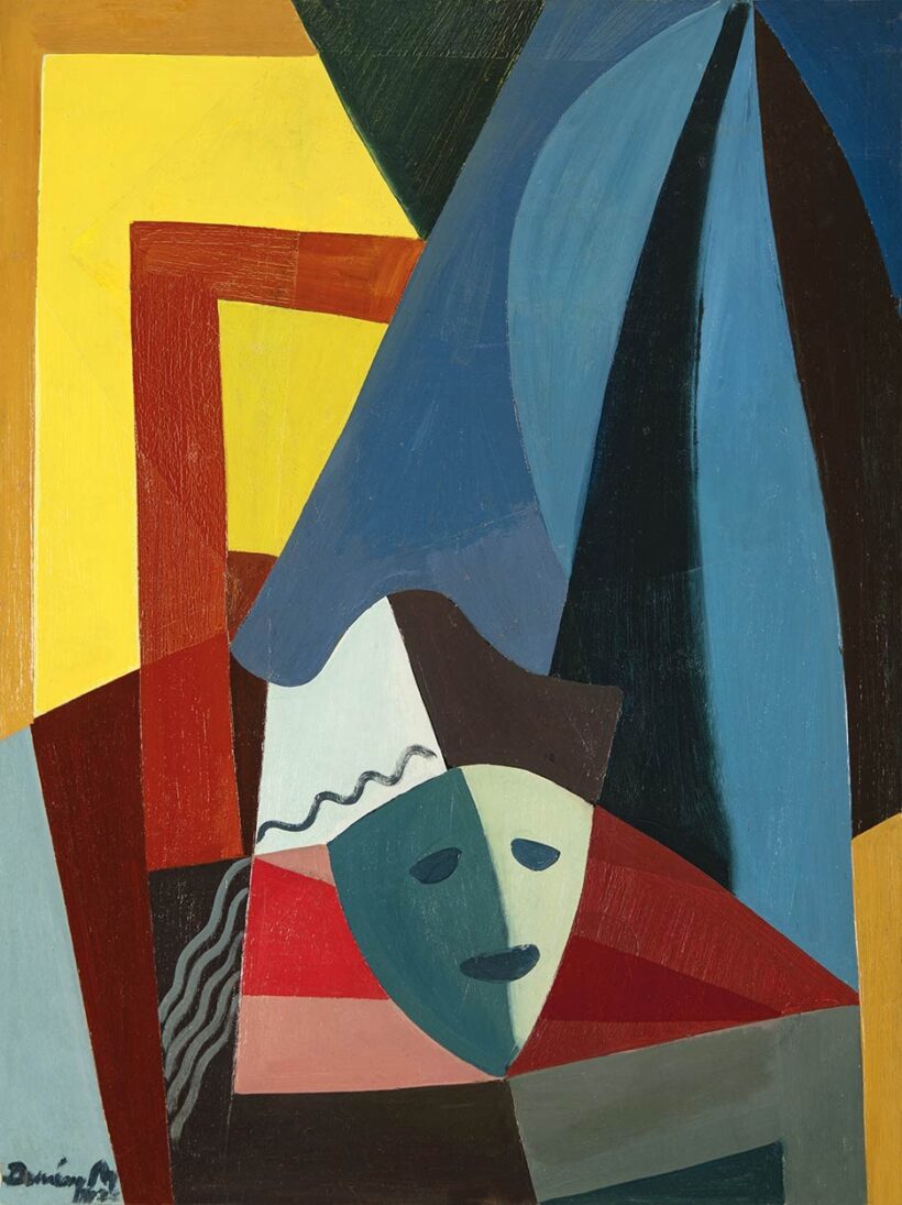Demény Miklós (1939-2010): Farsangi maszk és drapéria, 1977