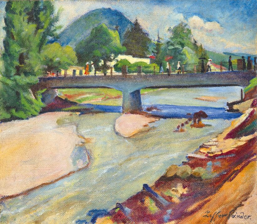 Ziffer Sándor (1880-1962): Zazar-híd a Keresztheggyel