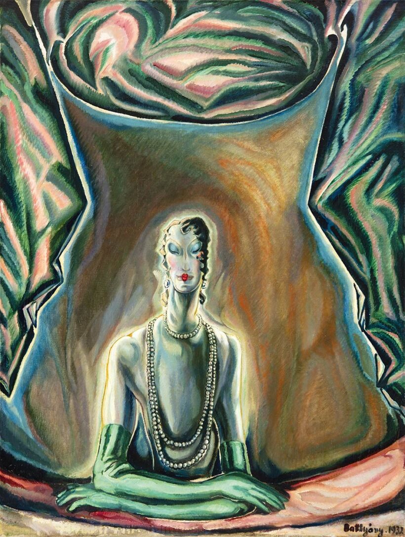Batthyány Gyula (1887-1959): Hölgy páholyban (Zöldkesztyűs hölgy), 1932