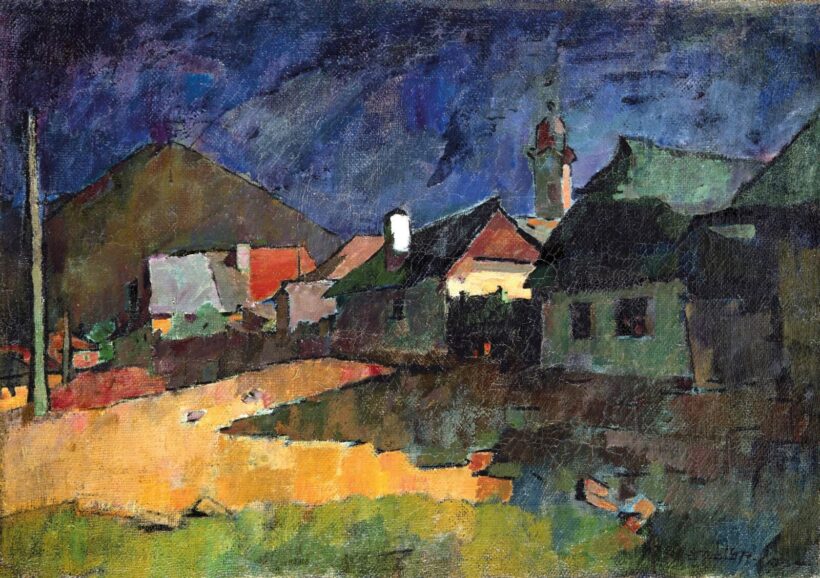 Nagy Oszkár (1883-1965): Nagybányai utca a Keresztheggyel, 1939