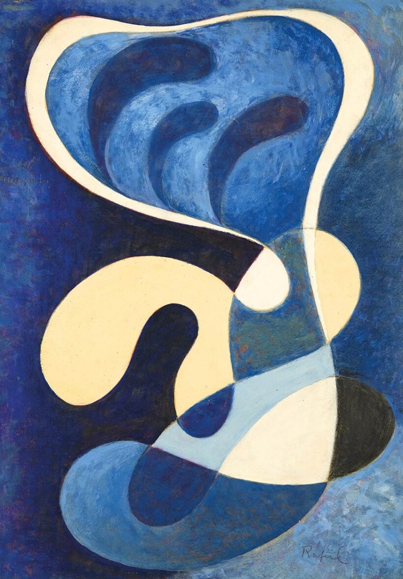 Rafael Győző Viktor (1900-1981): Kék kompozíció, 1961