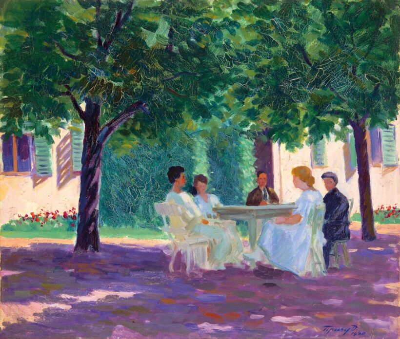 Tipary Dezső (1887-1964): Uzsonna a kertben, 1920
