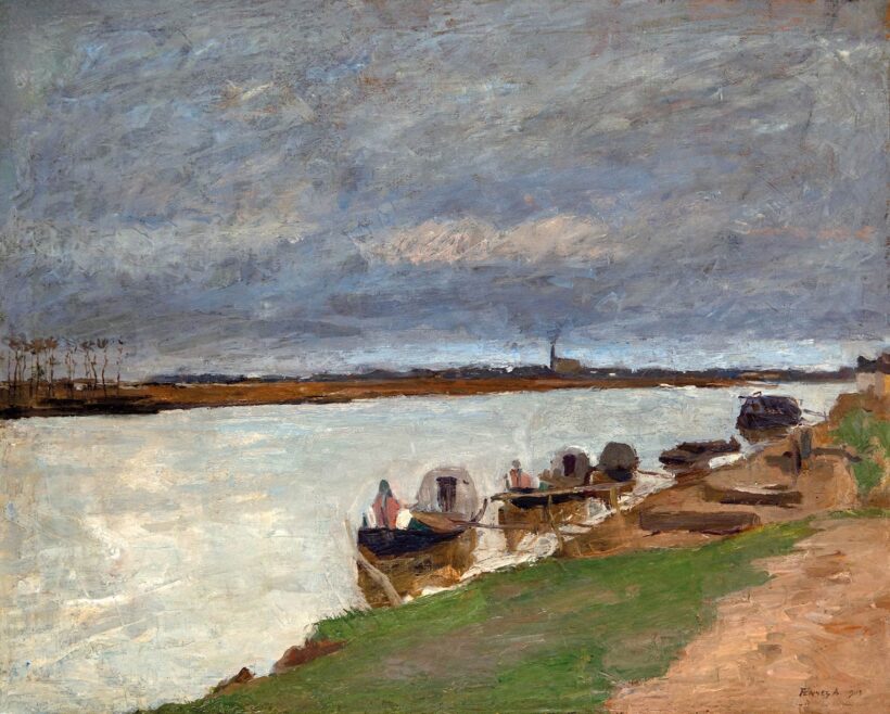 Fényes Adolf (1867-1945): Bárkák a Tiszán, 1903