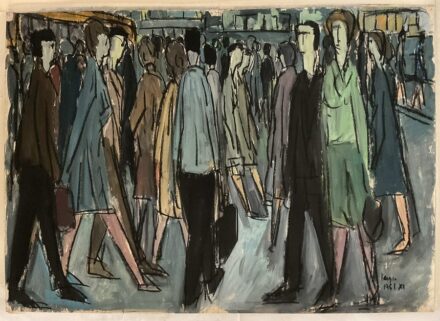 Varga József (1922-2021): Forgatag I., 1961