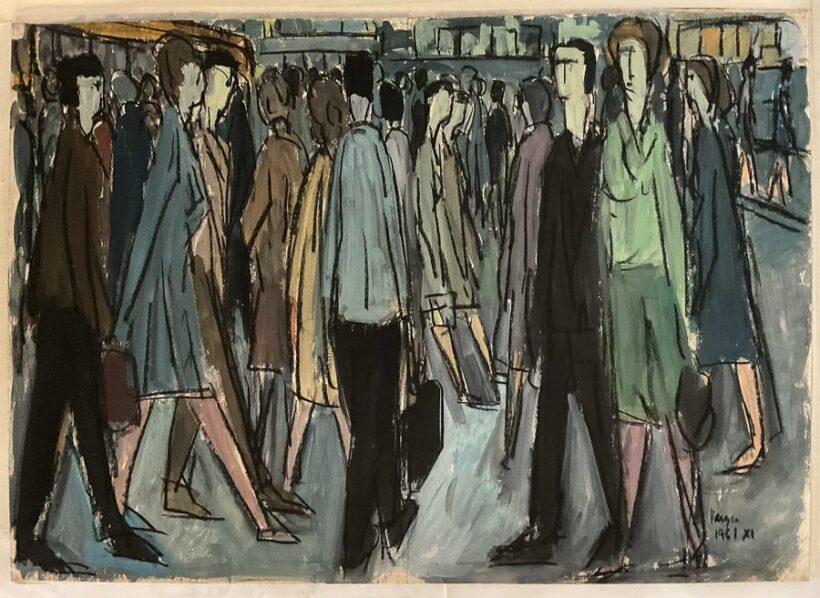 Varga József (1922-2021): Forgatag I., 1961