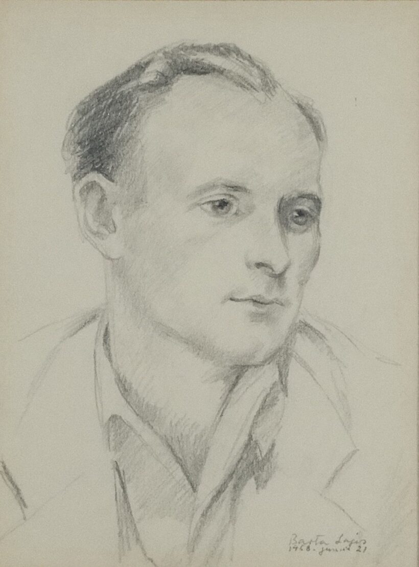 Barta Lajos (1899 - 1986): Férfi portré, 1958