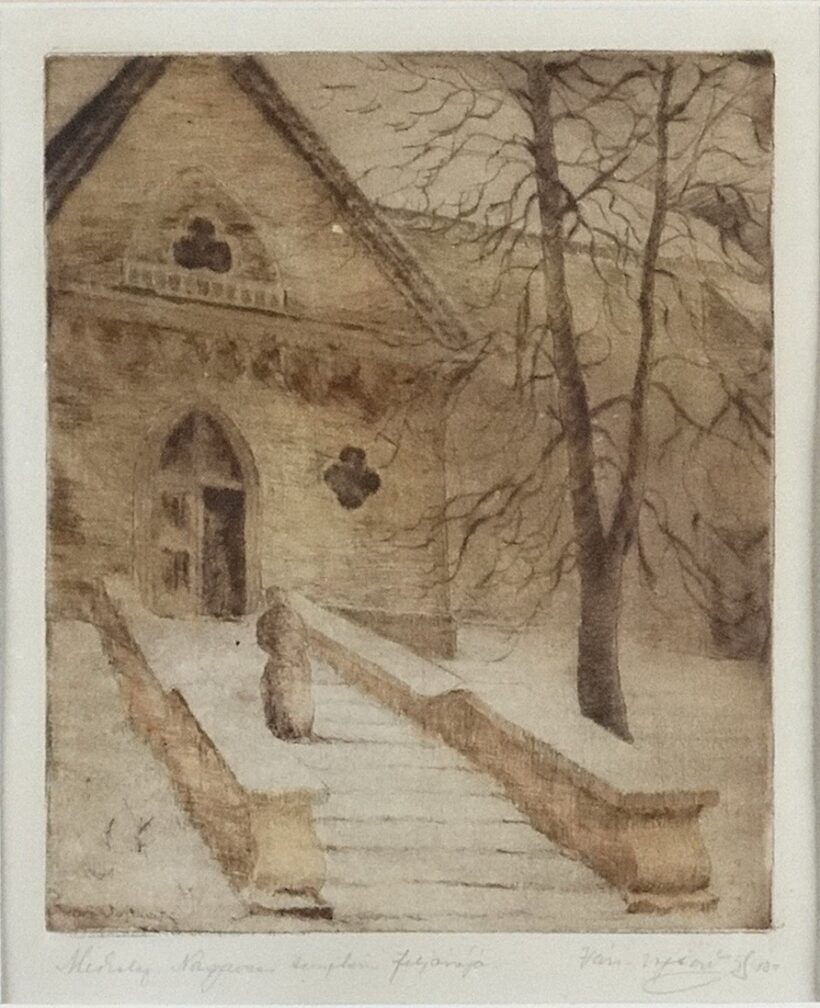 Vári Vojtovits Zoltán (1890-1953): "Miskolcz, Nagyavasi templom feljárója", 1930