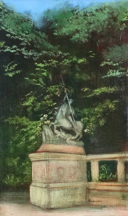 Kondor Attila (1974): Szent György a Várkertben, kiállítva 2004. Ráday galériában