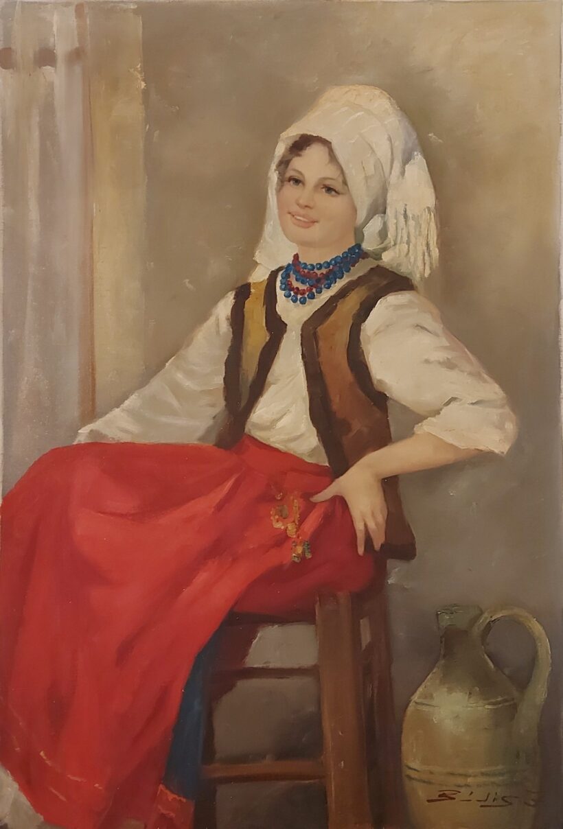 Bódis József ( - ): Ülő lány. J.j.l.