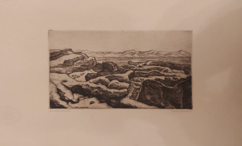 Zádor István (1882-1963): Jericho romjai. Rézkarc, j.j.l.