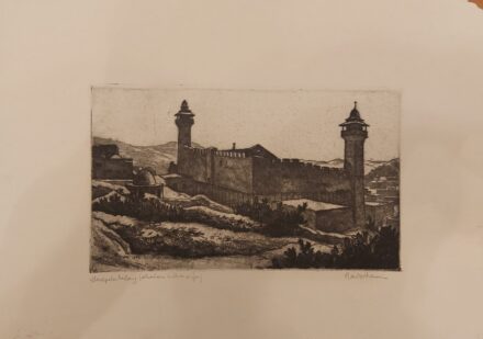 Zádor István (1882-1963): Machpéla barlang (Ábrahám sírja). Rézkarc. J.j.l.