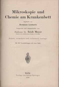 Bibliofília. Lenhartz, Hermann Bibliofília. Lenhartz, Hermann: Mikroskopie und Chemie am Krankenbett.Zehnte Aufl.
