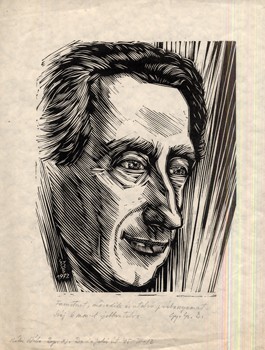 Gy. Szabó Béla (1905-1985) Gy. Szabó Béla (1905-1985): Kéki Béla portréja. Fametszet, második és utolsó próbanyomat. A művész soraival. 1972.