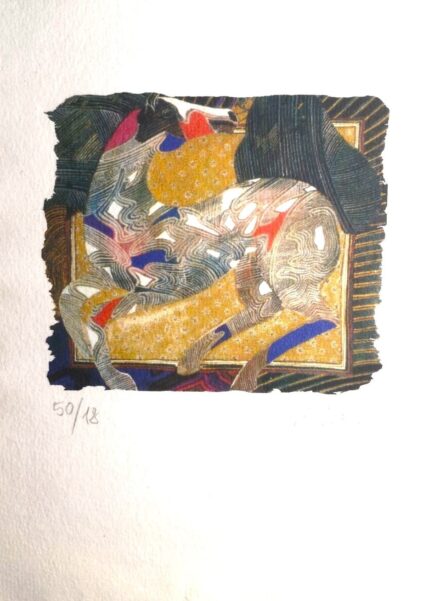 Szyksznian Wanda (1948-) Szyksznian Wanda (1948-): Ló. Computer print, merített papír. Jelzett, számozott: 50/18, Sz. Wanda.