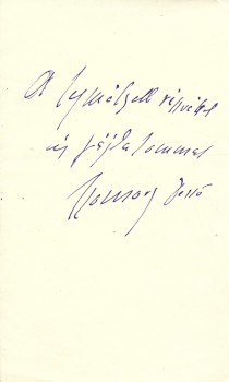 Szomory Dezső (1869-1944)  Szomory Dezső (1869-1944) író, újságíró, színműíró részvétnyilvánító levele.