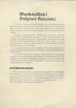 Ezerkilencszázötvenhat. Munkásifjak! Dolgozók fiatalok!  Ezerkilencszázötvenhat. Munkásifjak! Dolgozók fiatalok! A Szakszervezetek Országos Tanácsa (SZOT) Elnökségének fölhívása.