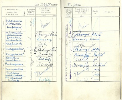 Leckekönyv. A Liszt Ferenc Zeneművészeti Főiskola leckekönyve 1947-1948-ból. Leckekönyv. A Liszt Ferenc Zeneművészeti Főiskola leckekönyve 1947-1948-ból.