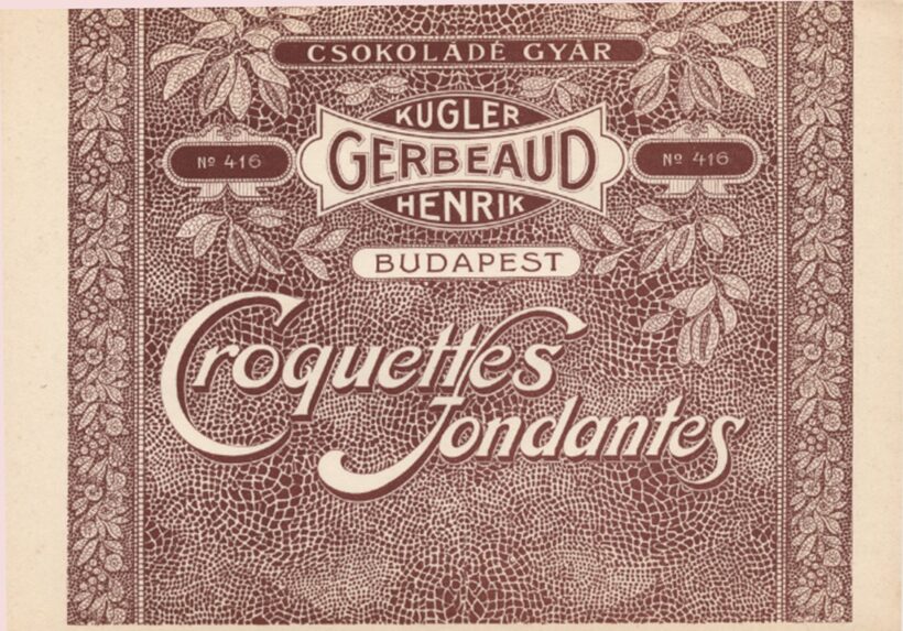 Gerbeaud Gerbeaud, Kugler Henrik csokoládégyárának reklám szórólapja az 1910-es évekből, 2 db.