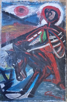 Chován Lóránt (1913-2007) Chován Lóránt (1913-2007): A Vörös lovas. 1941. Olaj, vászon.