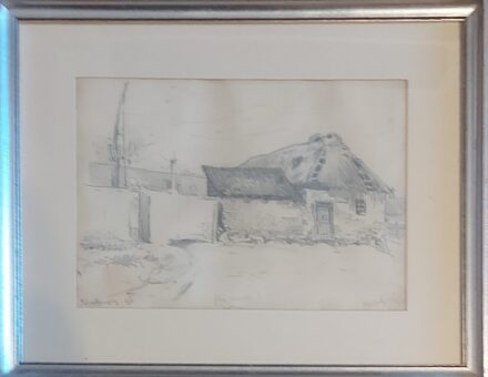 Pörge Gergely (1858-1930): Régi csárda, Rákospalota.  Pörge Gergely (1858-1930): Régi csárda, Rákospalota. Jelzett, b.l. 1916.