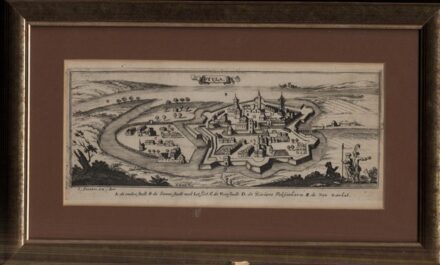 Gyula. 1686.  Gyula. 1686. A képen fölül középen szószalagon „Gvyla,” Alul flamand nyelvű betű magyarázat. G Bouttats metszete.