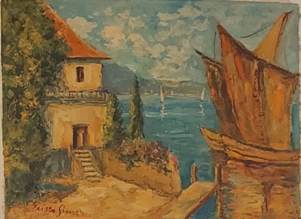 Simon Jenő (Simon Eugen) (1902-1978) Simon Jenő (Simon Eugen) (1902-1978): Villa a tóparton. J.b.l
