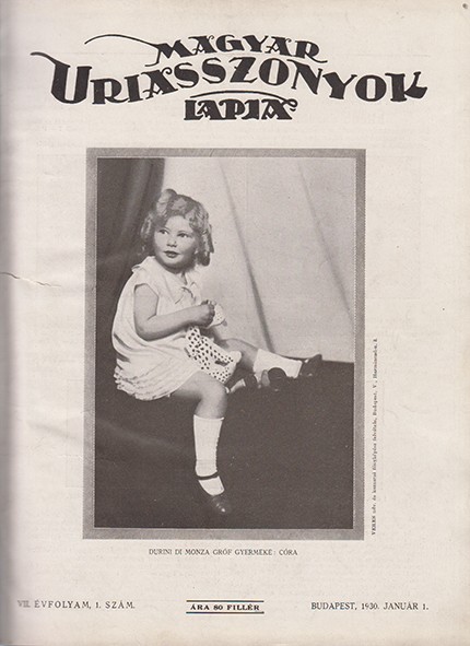 Folyóirat. Magyar Úriasszonyok Lapja. 1930. Folyóirat. Magyar Úriasszonyok Lapja. 1930. Szépirodalmi ismeretterjesztő és háztartási folyóirat. Főszerkesztő: Kertész Béla. VII. évfolyam. 1-18. sz. Egybekötve.