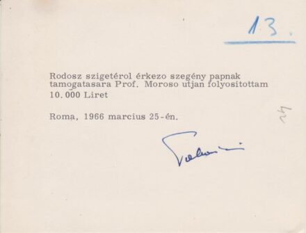 Pallavicini Hubert (1912-1998)  Pallavicini Hubert (1912-1998) őrgróf, Máltai lovag gépelt, aláírt levele 1966-ból.