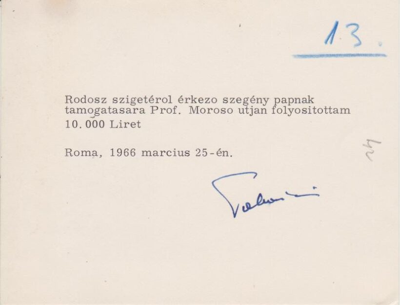 Pallavicini Hubert (1912-1998)  Pallavicini Hubert (1912-1998) őrgróf, Máltai lovag gépelt, aláírt levele 1966-ból.