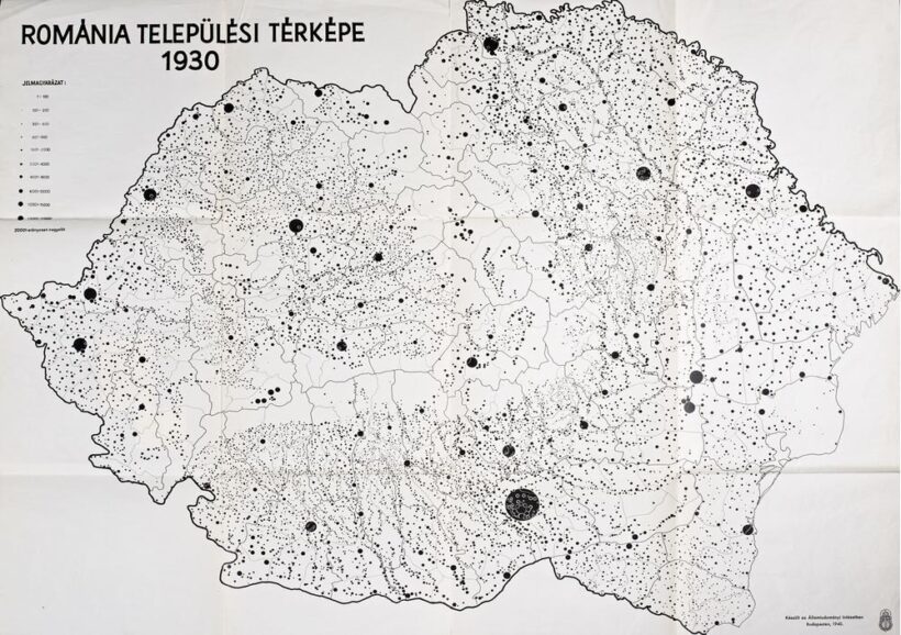Románia települési térképe 1930. Románia települési térképe 1930.